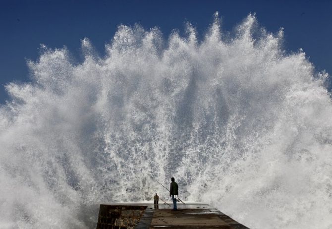 El pescador: foto en Mutriku