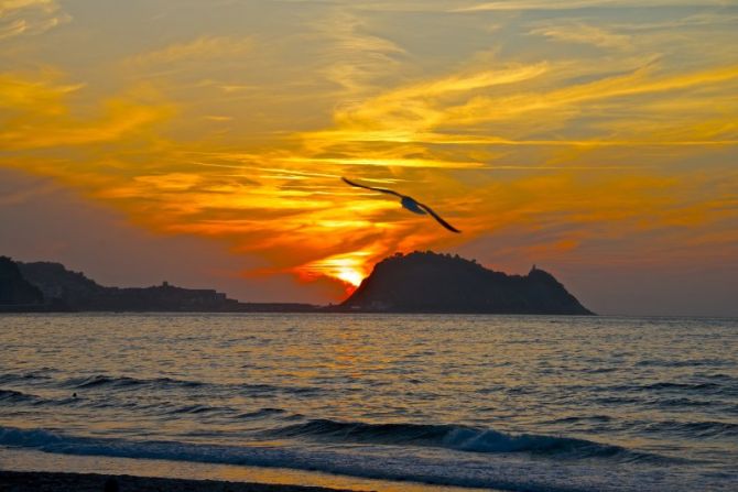 Puesta de Sol : foto en Zarautz