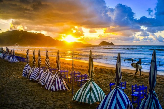 Puesta de sol en Zarautz -1: foto en Zarautz