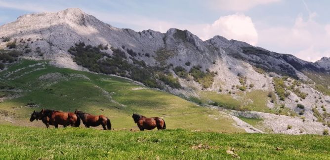 Sierra de Aizkorri, desde Urbia: foto en Zegama