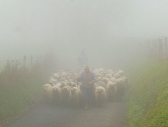 Caminando a ciegas: foto en Olaberria