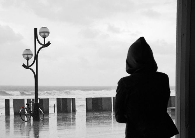 alerta roja en zarautz: foto en Zarautz