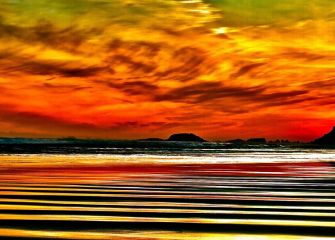 Amanecer en la playa de Zarautz 