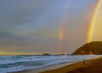 Arco iris en la playa de Zarautz 
