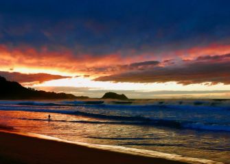 Atardecer conmucho viento 