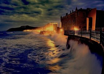 Atardecer con Mareas vivas en Zarautz 