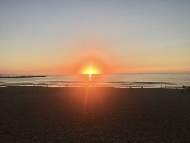 Atardecer en La Zurriola: foto en Donostia-San Sebastián