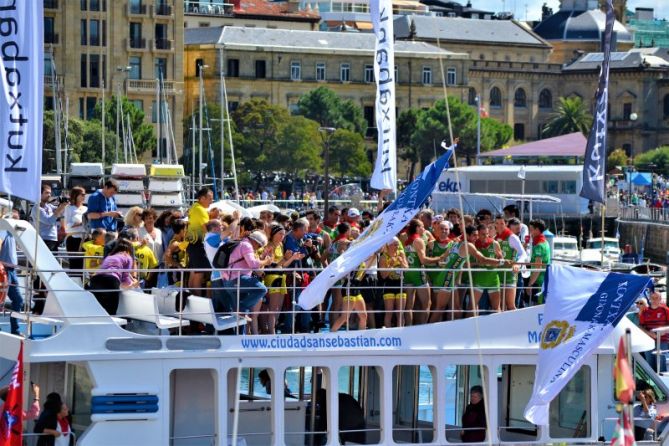 Bandera de la concha: foto en Donostia-San Sebastián