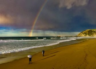 Dia de tormenta en la playa de Zarautz 