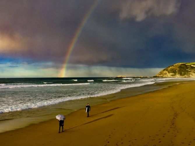 Dia de tormenta en la playa de Zarautz : foto en Zarautz