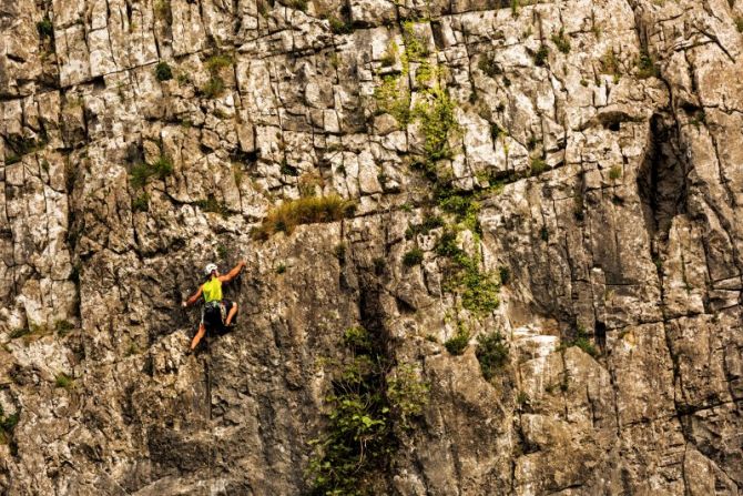 Escuela de escalada: foto en Hernani