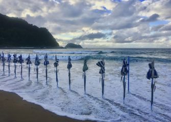 Playa de Zarautz con la marea alta -1