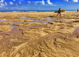 Playa de Zarautz con la marea baja 