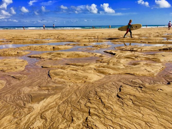 Playa de Zarautz con la marea baja : foto en Zarautz