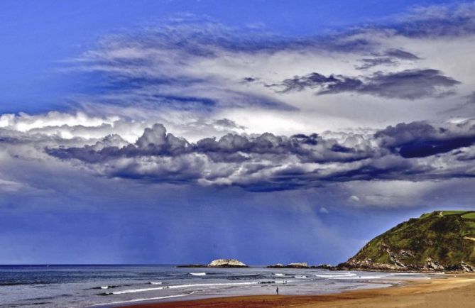 Primavera en la playa de Zarautz : foto en Zarautz