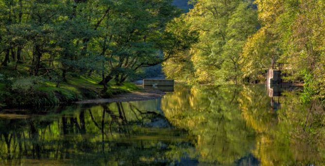 reflejos sobre el Urumea: foto en Hernani