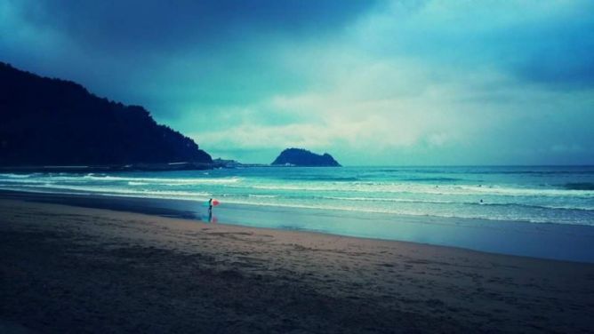 Tarde lluviosa: foto en Zarautz