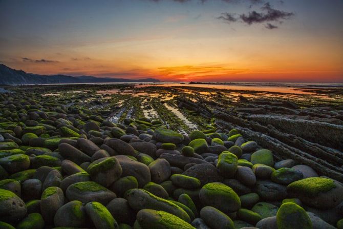 Algorri ilunabarra: foto en Zumaia