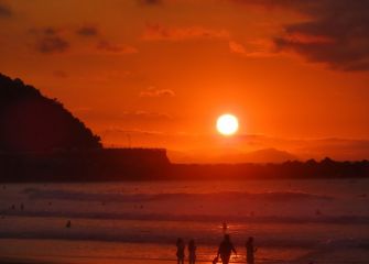 Caida del sol desde la Zurriola
