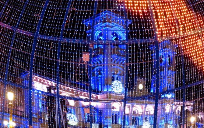 Colores navideños: foto en Donostia-San Sebastián