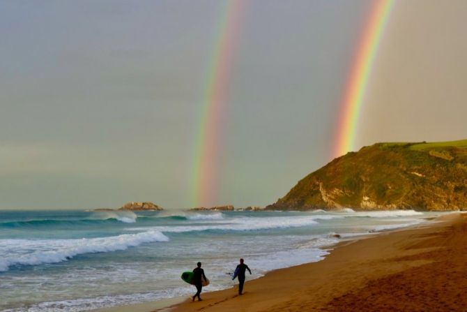 Doble arco iris : foto en Zarautz