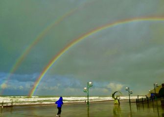 Doble Arco Iris en la playa de Zarautz 