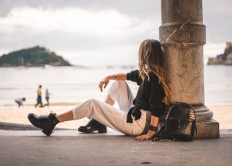 Mirando la preciosa playa de La Concha