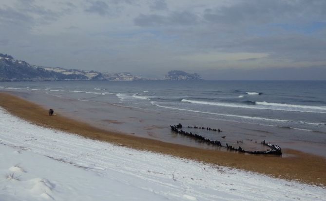 Nevada en la costa: foto en Zarautz