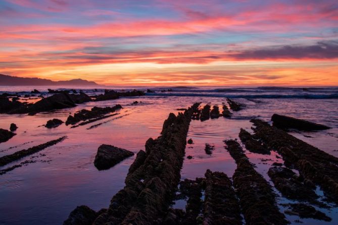 Reflejo del atardecer: foto en Zumaia