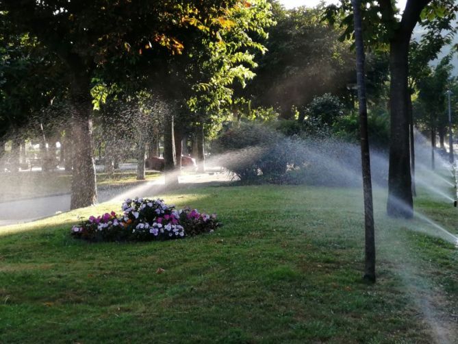 REFRESCANDO LOS JARDINES : foto en Deba