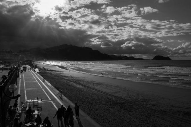 zarautz blanco y negro: foto en Zarautz