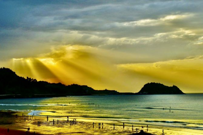 Zarauzko hondartza udaberrian : foto en Zarautz