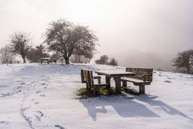 Aizkorri en invierno: foto en Zegama