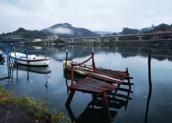 Amaneciendo en Orio. 