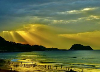 Atardecer en la playa de Zarautz 