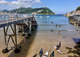 La Concha con la marea baja 