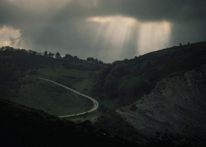 Foto de los rayos de sol en Zumaia: foto en Zumaia