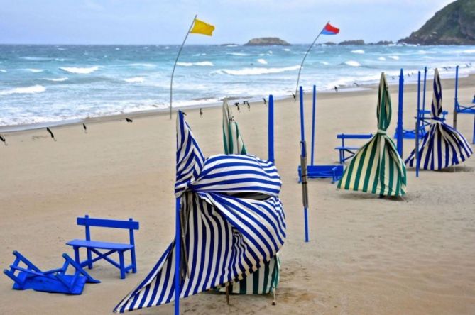 Galerna en la playa de Zarautz : foto en Zarautz