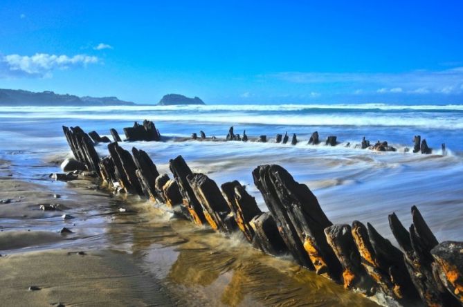 Las quillas del Barco Aleman Gustaw : foto en Zarautz