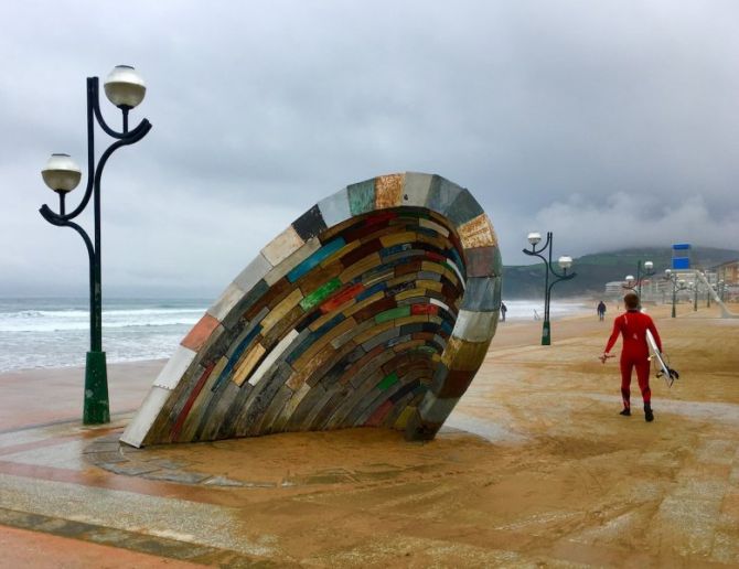 Malecón de la playa de Zarautz : foto en Zarautz