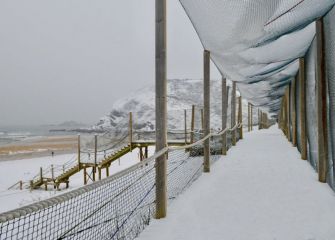 Paseo de Iñurritza con nieve 