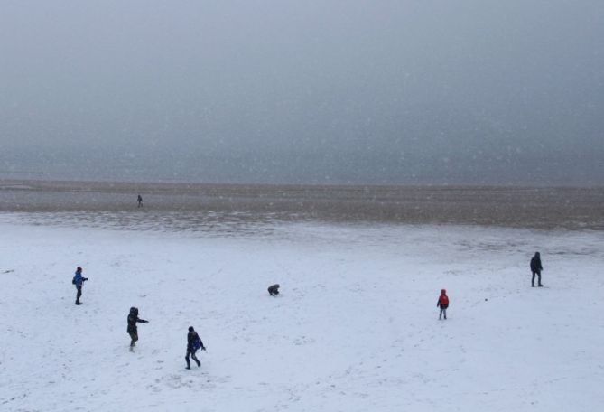 Telón de nieve: foto en Donostia-San Sebastián