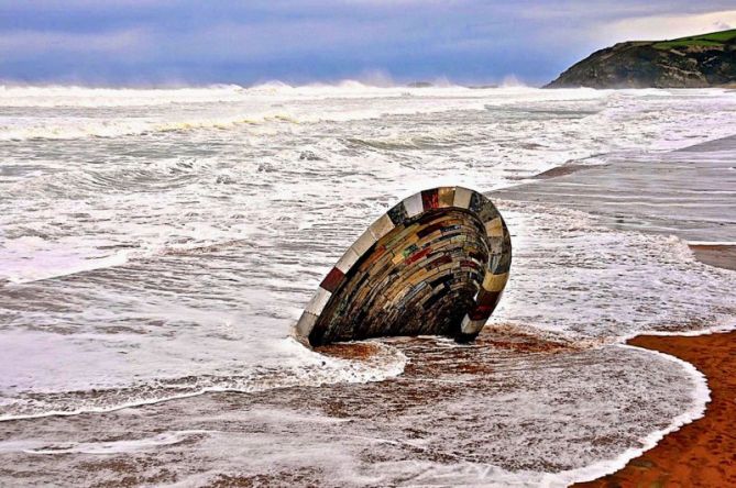 Temporal en la playa de Zarautz : foto en Zarautz