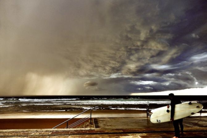 Tormenta de primavera en Zarautz : foto en Zarautz