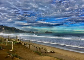 Zarauzko hondartza  iñurritzan 