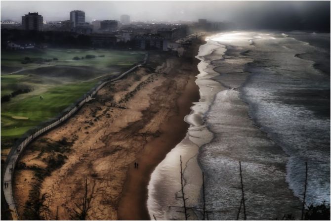 niebla sobre zarauz: foto en Zarautz