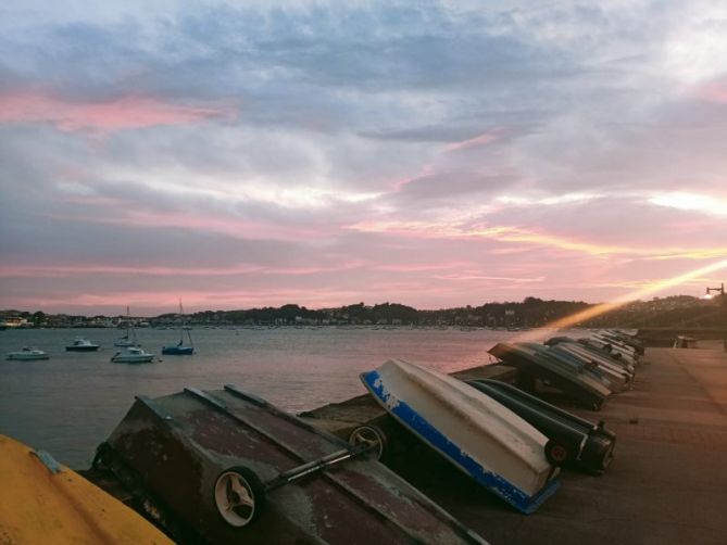 Amanecer el puntal: foto en Hondarribia