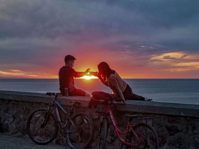 Atrapando el sol: foto en Donostia-San Sebastián