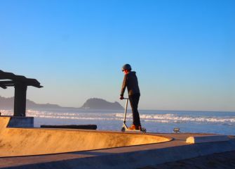 Disfrutando con el patinete