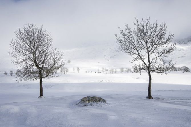 Paseo en la nieve: foto en Oñati